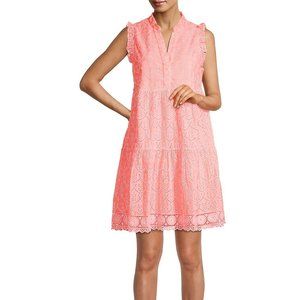 Lilly Pulitzer Briela Embroidered Dress Small Peach Hyacinth Floral - Brand New